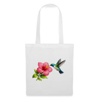 Hummingbird on the red hibiscus - Tote Bag - white - Front