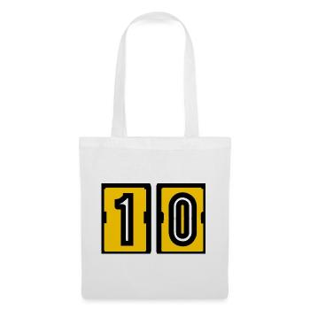 10. 10 ANS. 10e ANNIVERSAIRE. ANNIVERSAIRE 10 ANS. - Sac en tissu - blanc - Devant