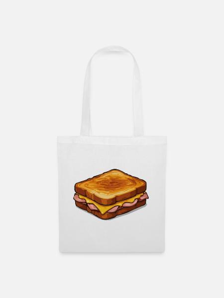 Käse-Sandwich Pop-Art Illustration - Stoffbeutel - Weiß
