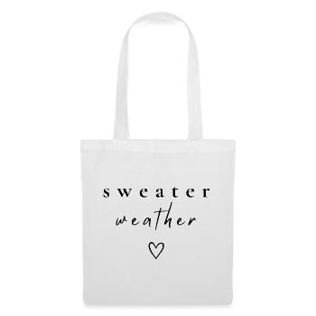 Sweater Weather | Cozy Herbst Shirt - Stoffbeutel - Weiß - Vorne