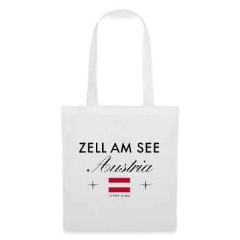 Zell am See Österreich Koordinaten Reise Souvenir - Stoffbeutel - Weiß - Vorne