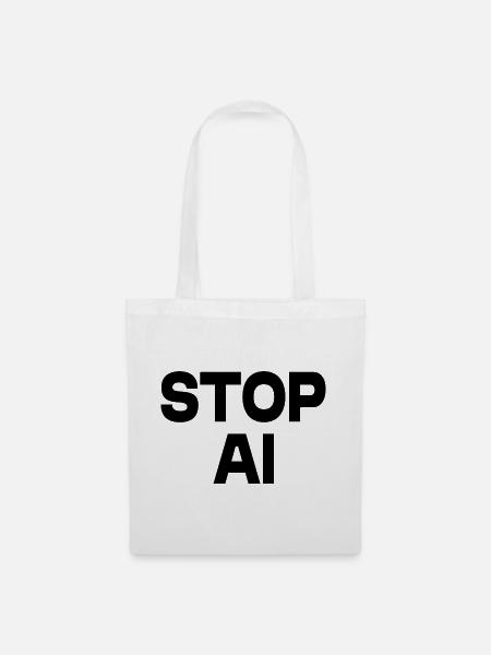 Stop ai - Stoffbeutel - Weiß