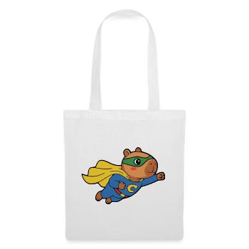 Niedliches Capybara-Superhelden-Umhang-Tierliebhaber-Geschenk - Stoffbeutel - Weiß - Vorne