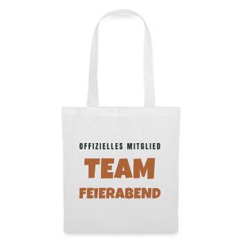 Team Feierabend offizielles Mitglied - Stoffbeutel - Weiß - Vorne