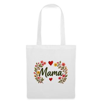 Watercolor Floral Mama Cute Mother's Day T-Shirt - Stoffbeutel - Weiß - Vorne