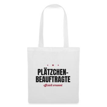 Plätzchen-Beauftragte – offiziell ernannt - Stoffbeutel - Weiß - Vorne