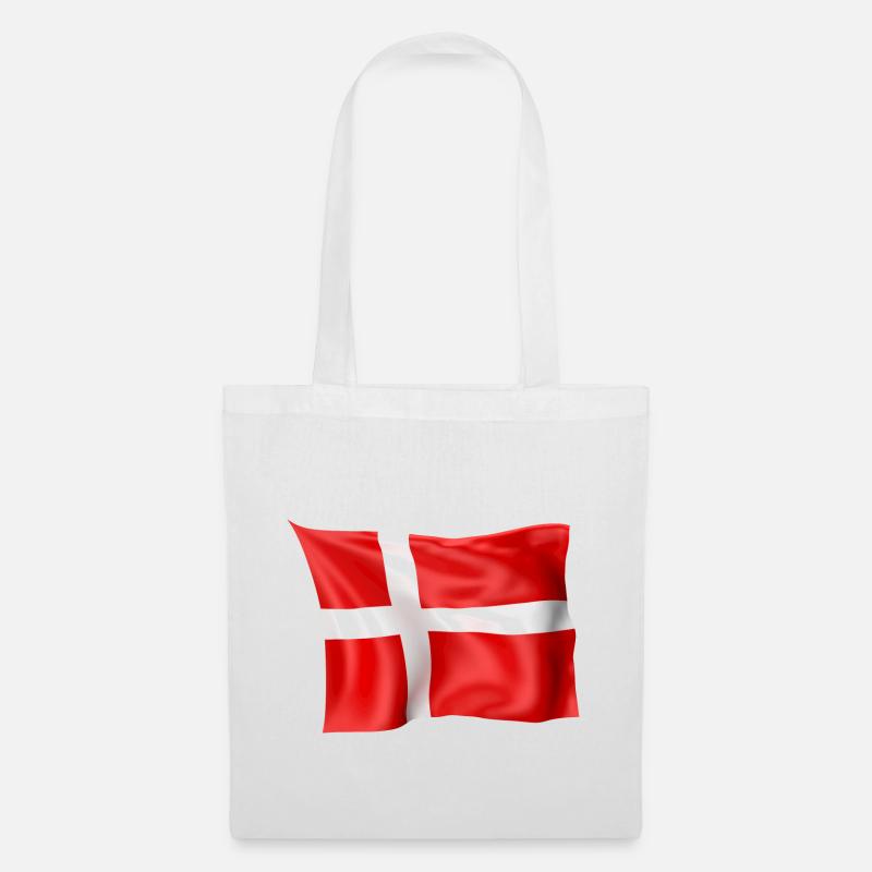 Dannebrog dänische Flagge Fahne Dänemark - Stoffbeutel - Weiß
