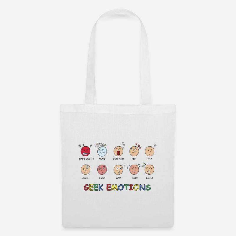 GEEK EMOTIONS - SCHWARZER TEXT - Stoffbeutel - Weiß