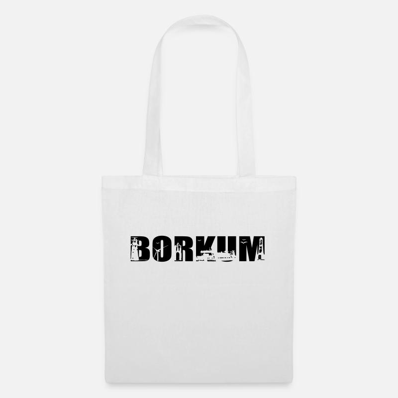 Borkum Skyline - Stoffbeutel - Weiß