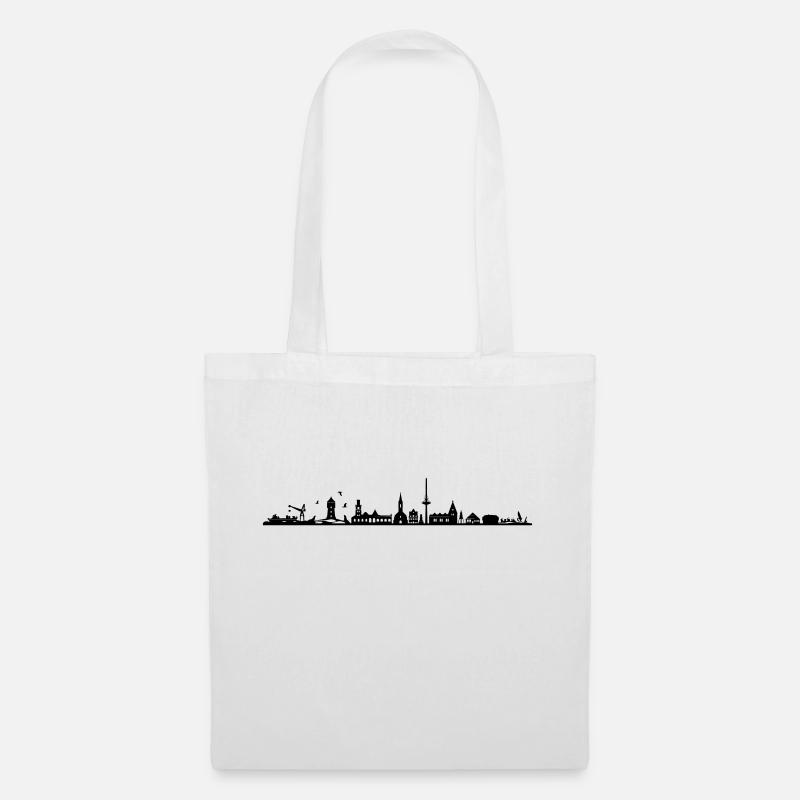 Skyline - Küste Cuxhaven - Stoffbeutel - Weiß