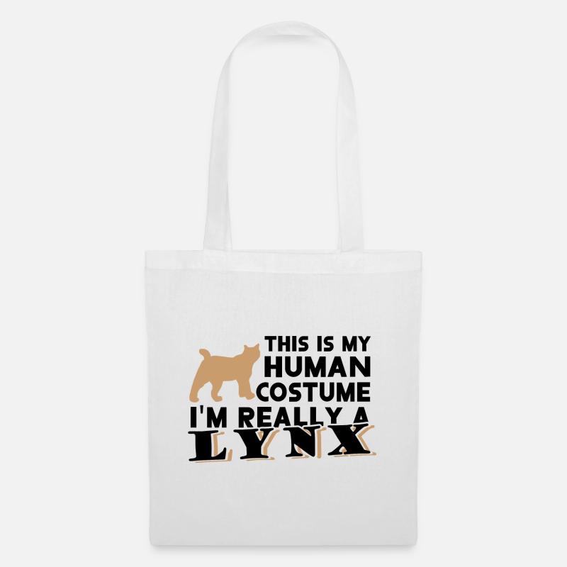 lustiger Luchs Kostüm Spruch Design Wildkatze Tier - Stoffbeutel - Weiß