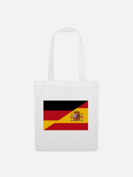 Deutschland Spanien Flagge Fußball Espana - Stoffbeutel - Weiß
