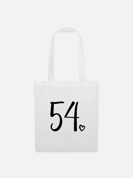 Süße Nummer 54, 54 Jahre alt, Geschenk zum 54. Geburtstag - Stoffbeutel - Weiß
