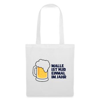 Malle Einmal Im Jahr Bier - Stoffbeutel - Weiß - Vorne