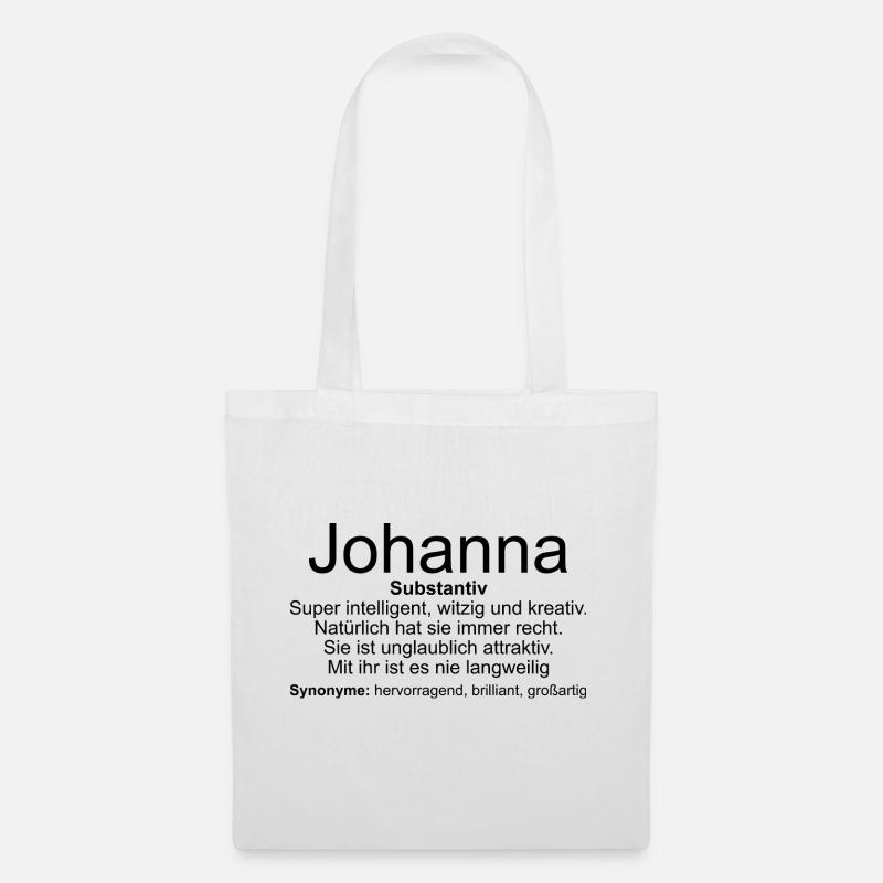 Name Definition Johanna - Stoffbeutel - Weiß