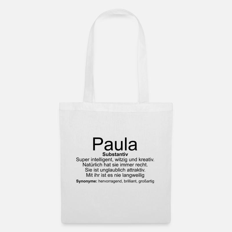 Name Definition Paula - Stoffbeutel - Weiß