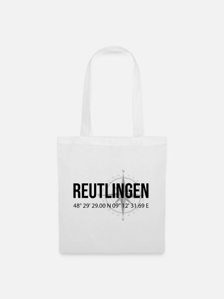 Koordinaten Reutlingen - Stoffbeutel - Weiß