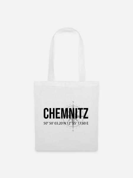 Koordinaten Chemnitz - Stoffbeutel - Weiß