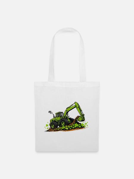 St. Patricks Day Bagger-Konstruktion - Stoffbeutel - Weiß