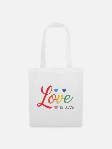 LGBT-Pride-Monat – Liebe ist Liebe - Stoffbeutel - Weiß
