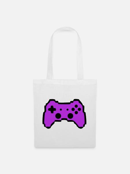 Retro Gamepad Controller Gamer - Stoffbeutel - Weiß