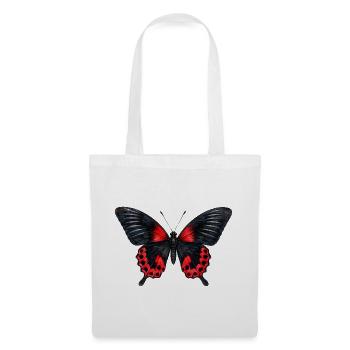 Scharlachschwalbenschwanz-Schmetterling Papilio rumanzovia - Stoffbeutel - Weiß - Vorne