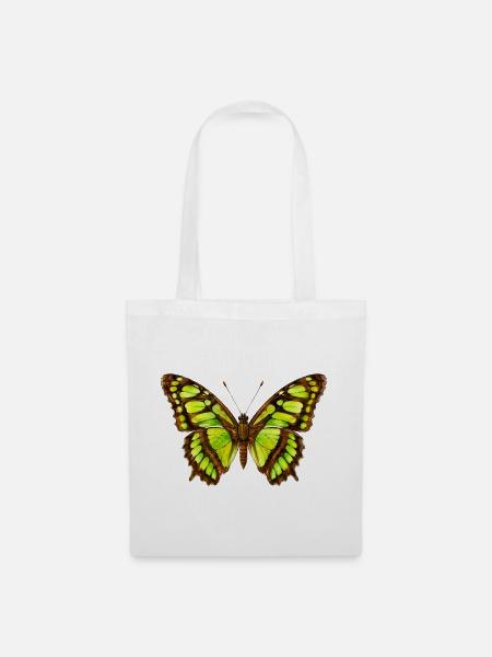 Malachit-Schmetterling Siproeta Stelenes Aquarell - Stoffbeutel - Weiß