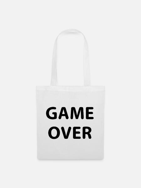 Game Over Gamer minimalistisch - Stoffbeutel - Weiß