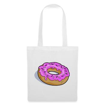 Pink Glasierter Donut PopArt - Stoffbeutel - Weiß - Vorne