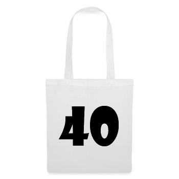 40. 40 JAHRE. 40-JÄHRIGES JUBILÄUM. 40-JÄHRIGES JUBILÄUM. - Stoffbeutel - Weiß - Vorne