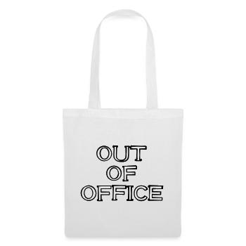 OUT OF OFFICE Schriftzug handgezeichnet - Stoffbeutel - Weiß - Vorne