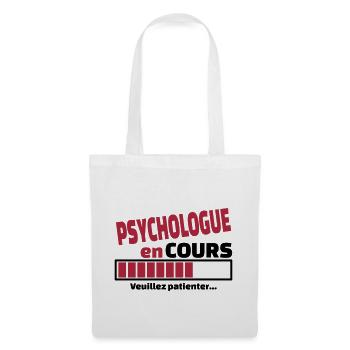 psychologue en cours - Sac en tissu - blanc - Devant