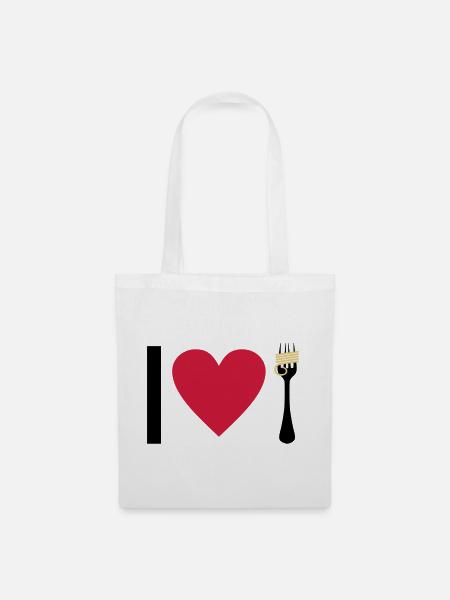 I love Pasta - Stoffbeutel - Weiß