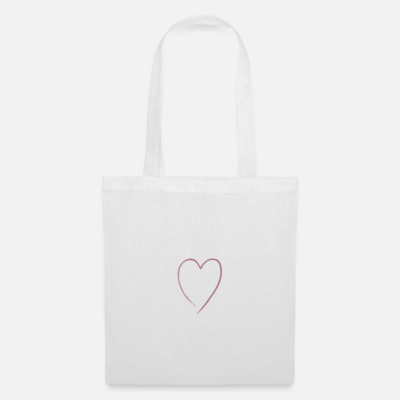 Herz Heart Geschenkideee - Stoffbeutel - Weiß