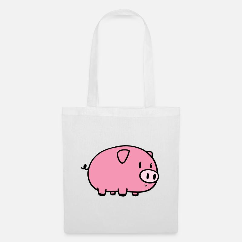 Kleines Schweinchen - Stoffbeutel - Weiß