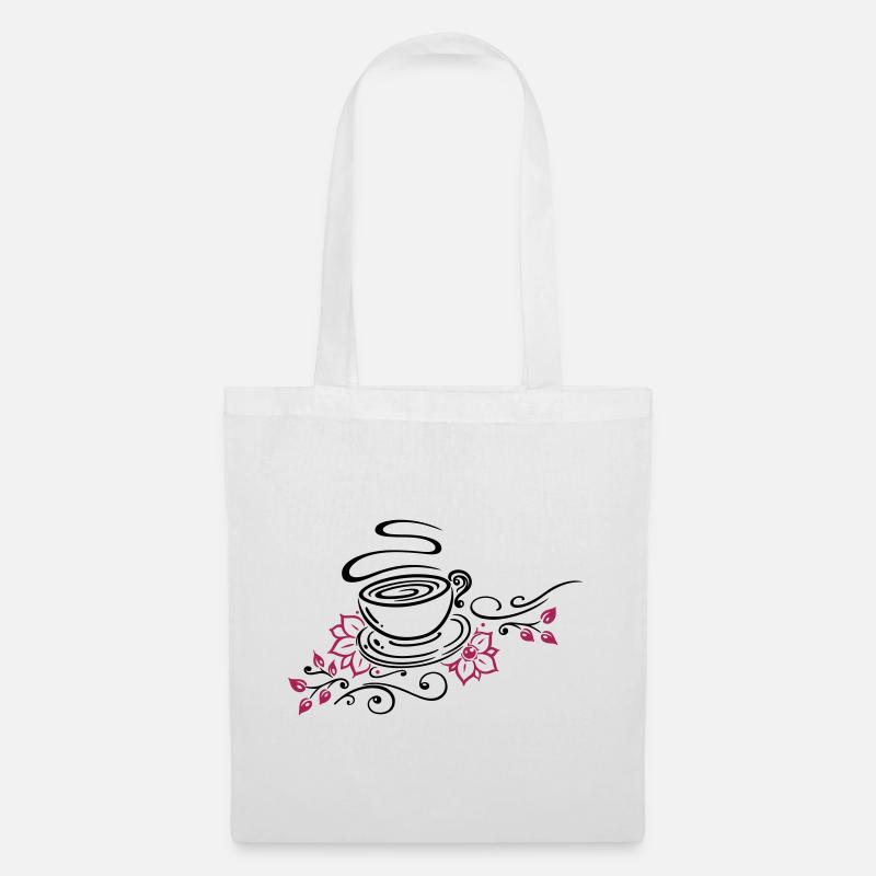 Tea, tea cup, tea time, cherry blossoms - Tote Bag - white