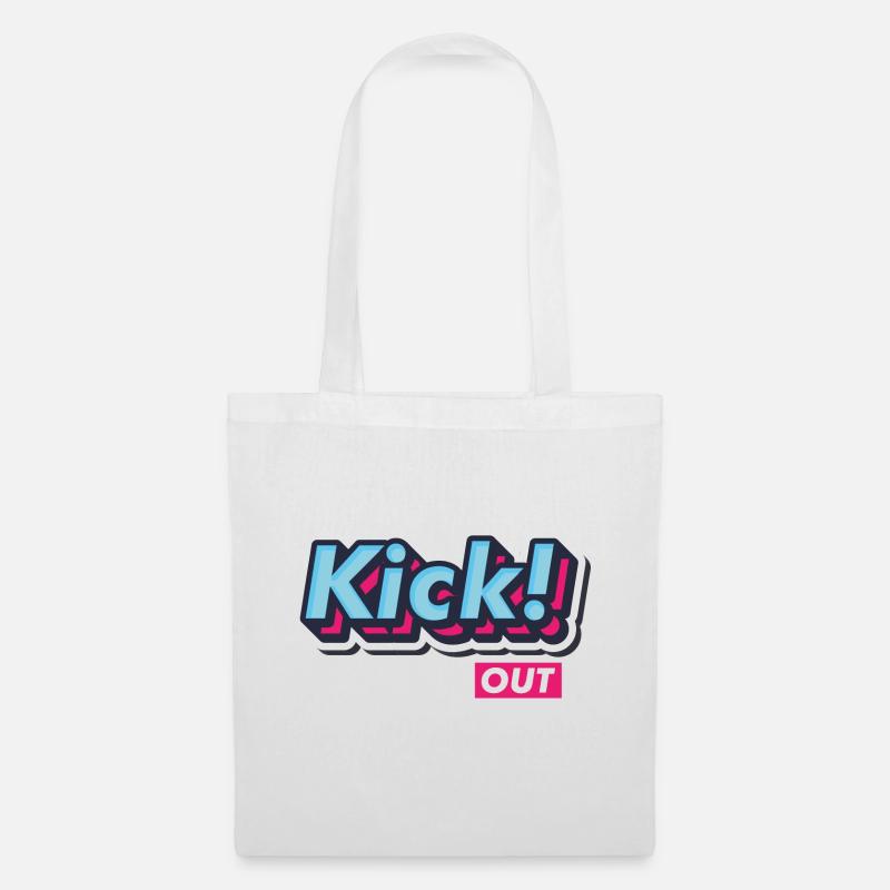Pop-Art Comic Retro Vintage Text "Kick Out" - Stoffbeutel - Weiß