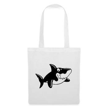 Requin comique - Sac en tissu - blanc - Devant