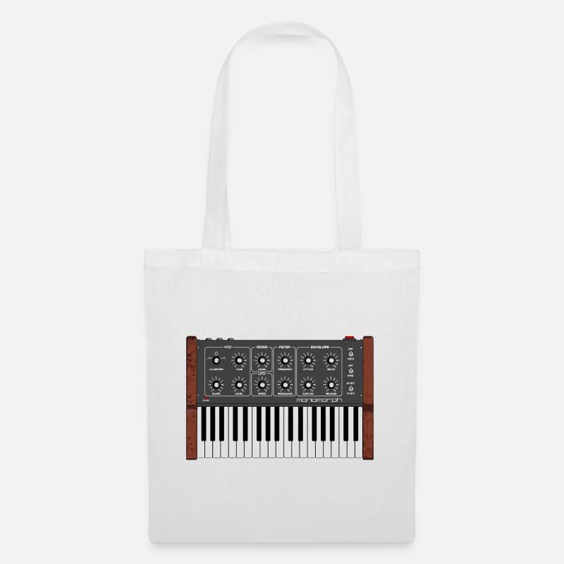 Analoger Vintage Synthesizer - Stoffbeutel - Weiß