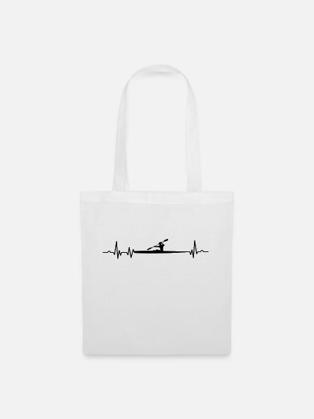 Heartbeat Ecg Kayaking Canoe Paddle Water Sports R - Stoffbeutel - Weiß