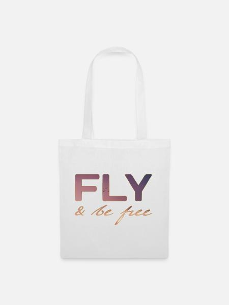 Fliegen und FREI sein - Stoffbeutel - Weiß