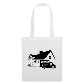 Logo des rouleaux de moquette avec maison et voiture - Sac en tissu - blanc - Devant