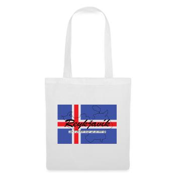 Reykjavik - Hauptstadt mit GPS & Flagge - Stoffbeutel - Weiß - Vorne