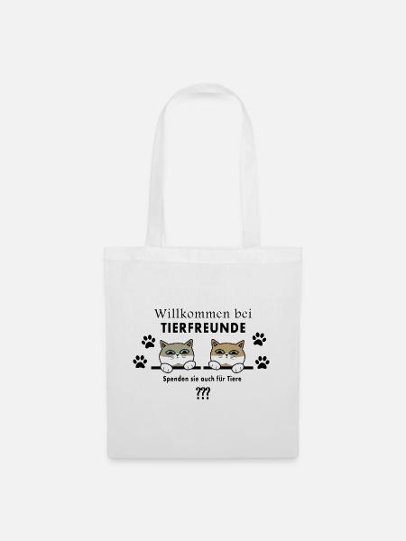 Tierfreunde Katzen - Stoffbeutel - Weiß