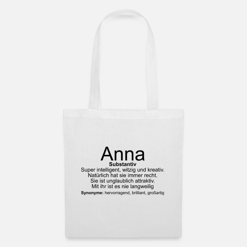 Name Definition Anna - Stoffbeutel - Weiß