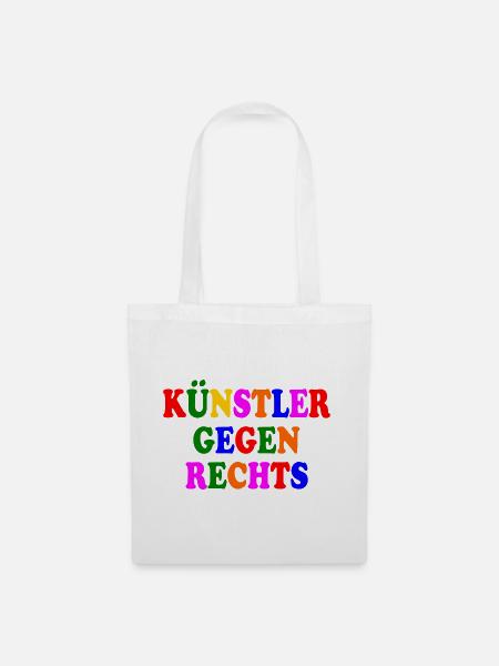 Künstler gegen rechts - Stoffbeutel - Weiß
