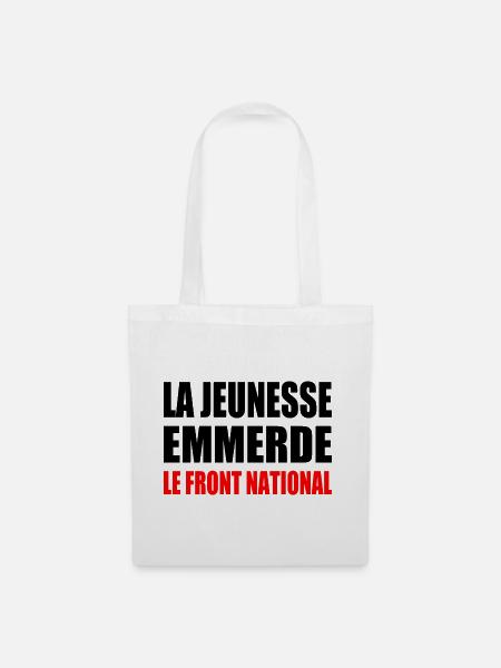Scheiß auf die Front National - Stoffbeutel - Weiß