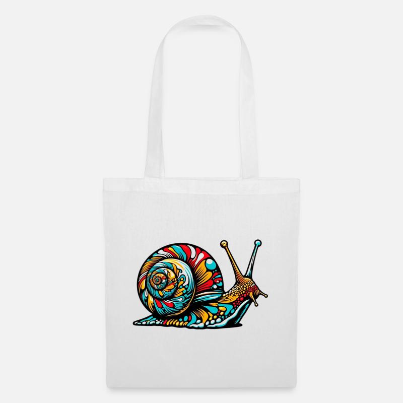 Schnecke - Stoffbeutel - Weiß