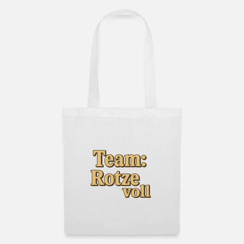 Team Rotze Voll Schriftzug - Stoffbeutel - Weiß