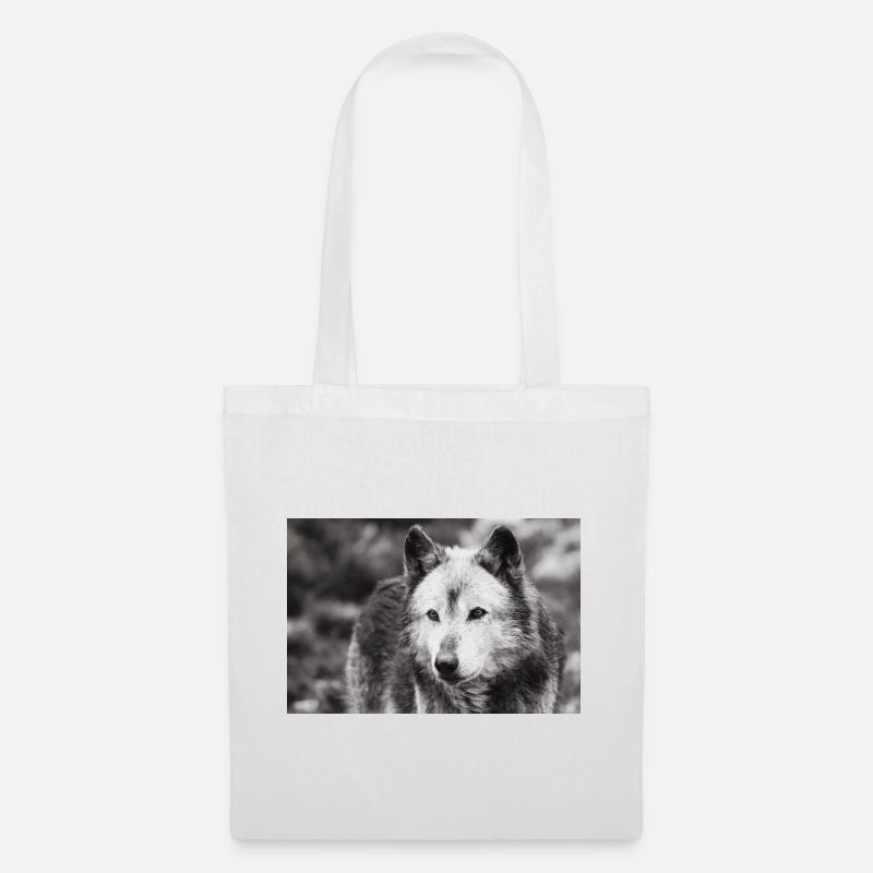 Lone Wolf Black and White - Tote Bag - white